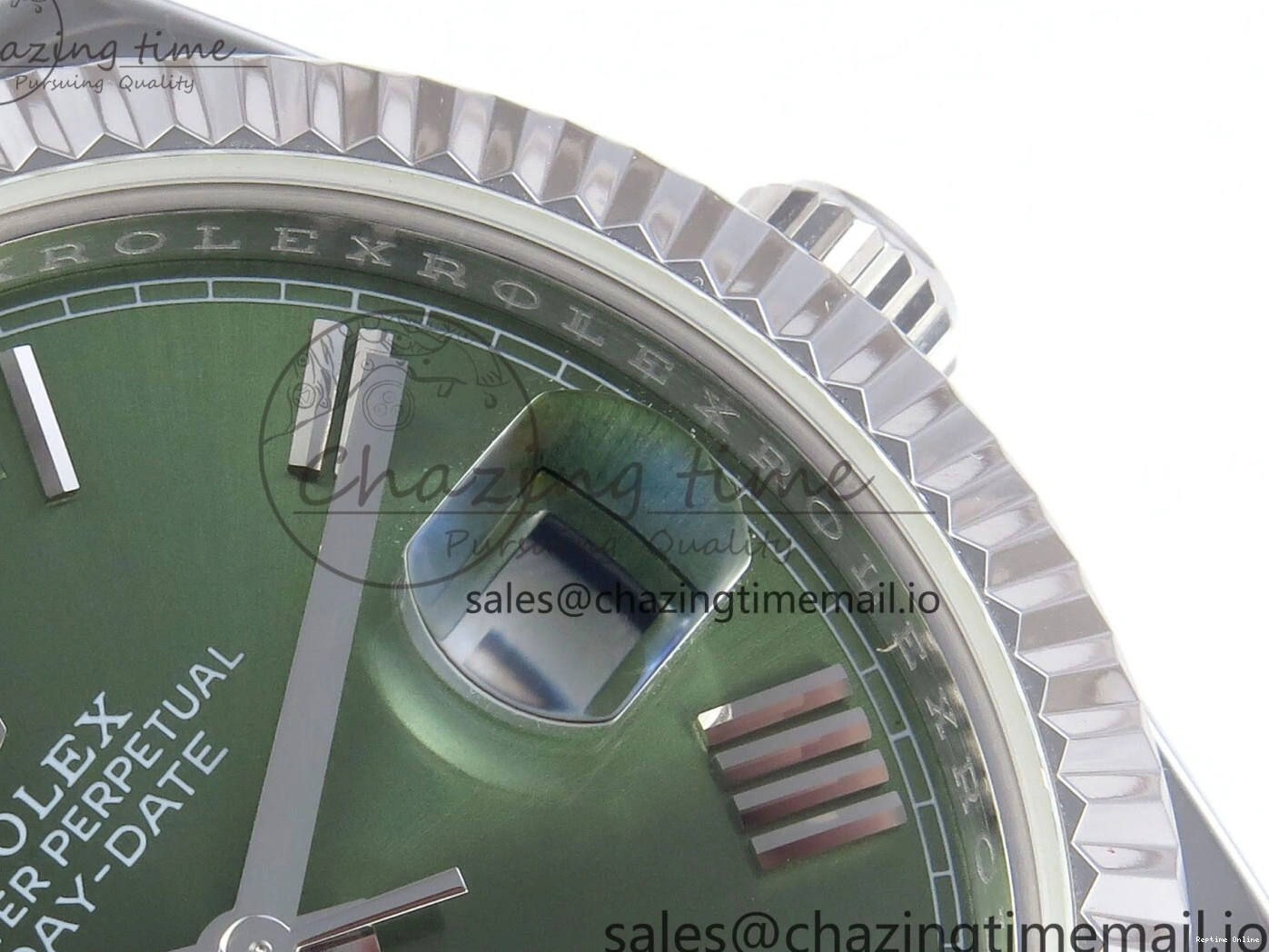 0507 Tailored Day Date 40 SS 228239 KF 1:1 Best Edition Green Roman Dial on President Bracelet VR3255 (Gain Weight) 826